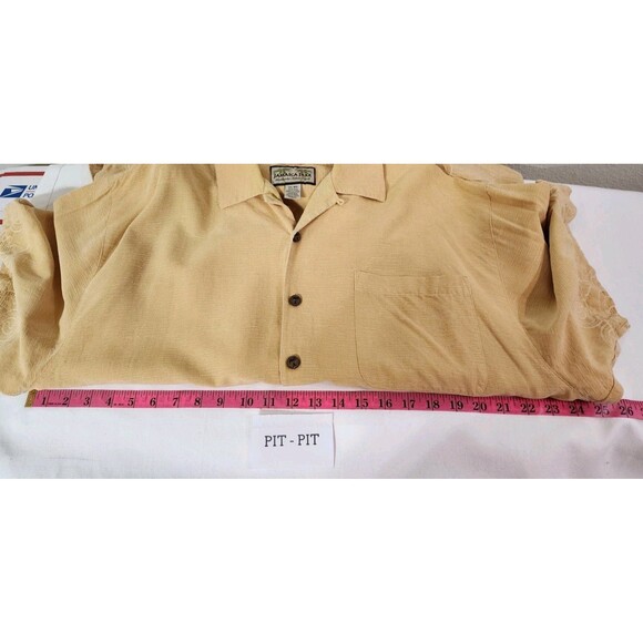 JAMAICA JAXX MENS XL YELLOW SHIRT VINTAGE FLORAL SILK TROPICAL VACATION RESORT - Picture 12 of 13